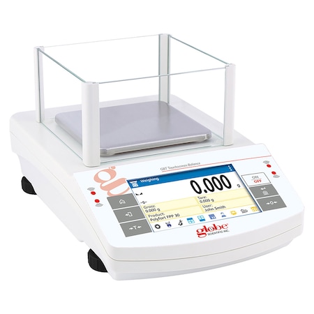 Globe Scientific Balance, Precision, Touchscreen, 600g X 1mg, Ext Calibration GBT-603-CT